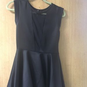 Black mini dress w shear back